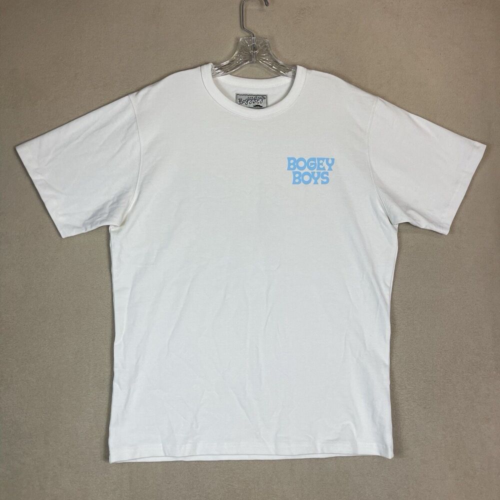 Bogey Boys Shirt Mens‎ Large White Golf Dog Graphic Print Short Sleeve